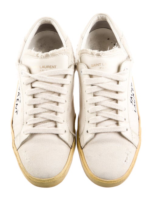 Saint Laurent Canvas Distressed Accents Sneakers