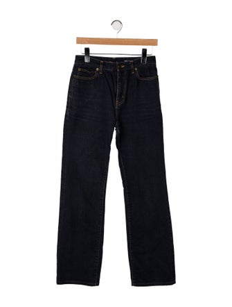 Saint Laurent High-Rise Straight Leg Jeans