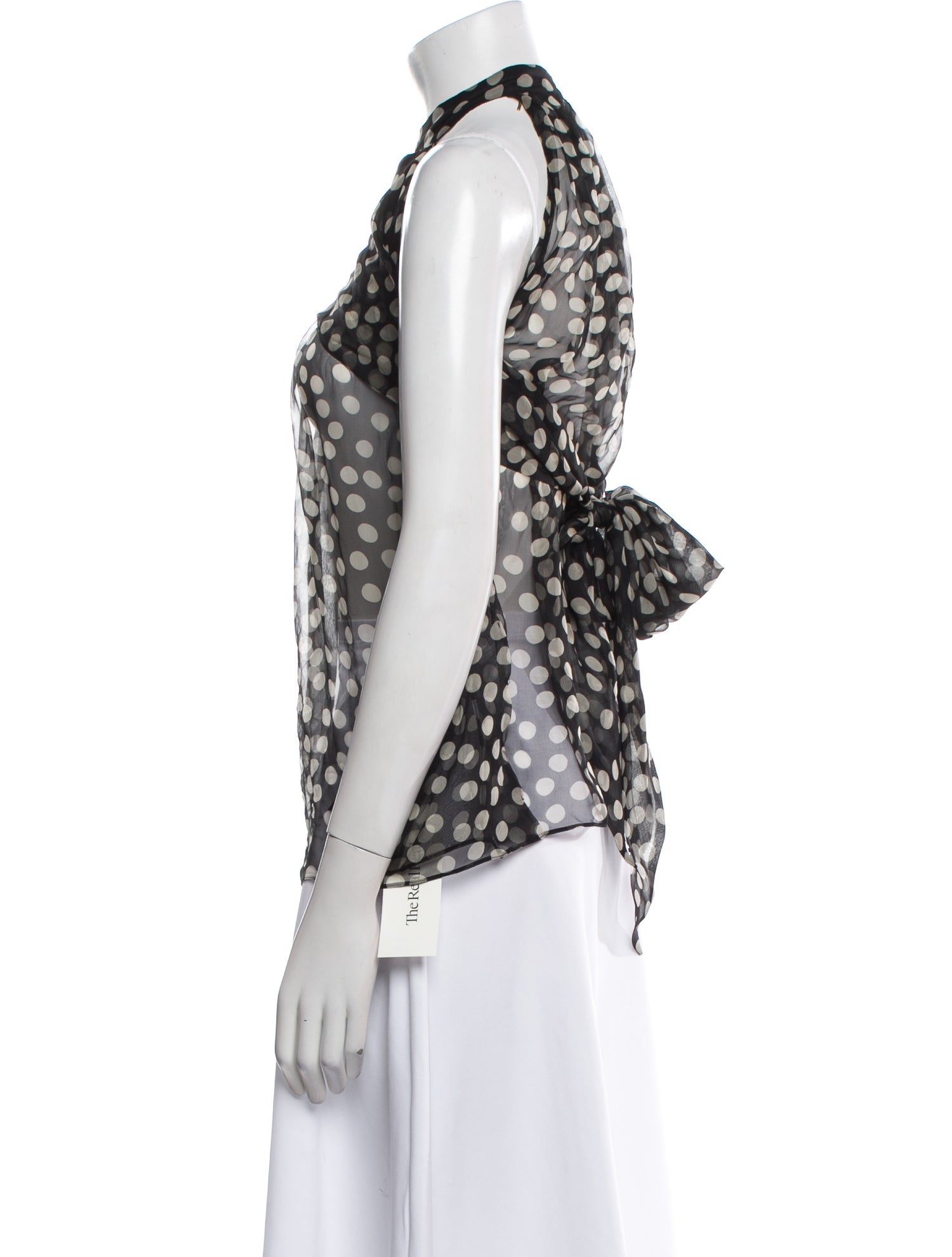 Saint Laurent Silk Polka Dot Print Blouse