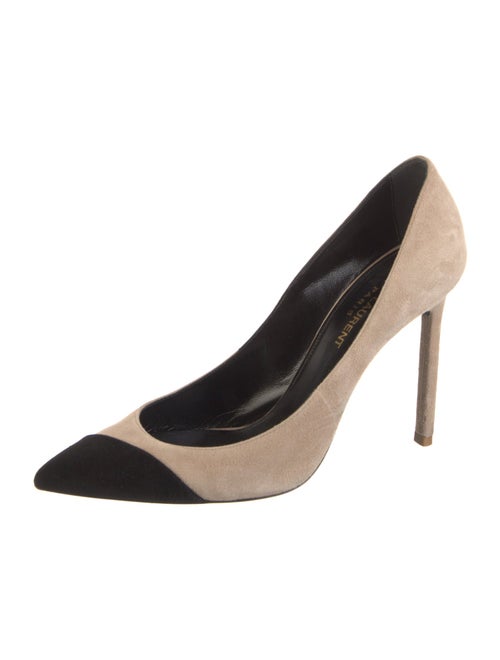 Saint Laurent Suede Colorblock Pattern Pumps