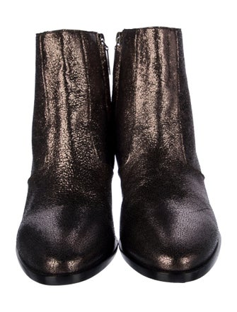 Saint Laurent Leather Colorblock Pattern Boots