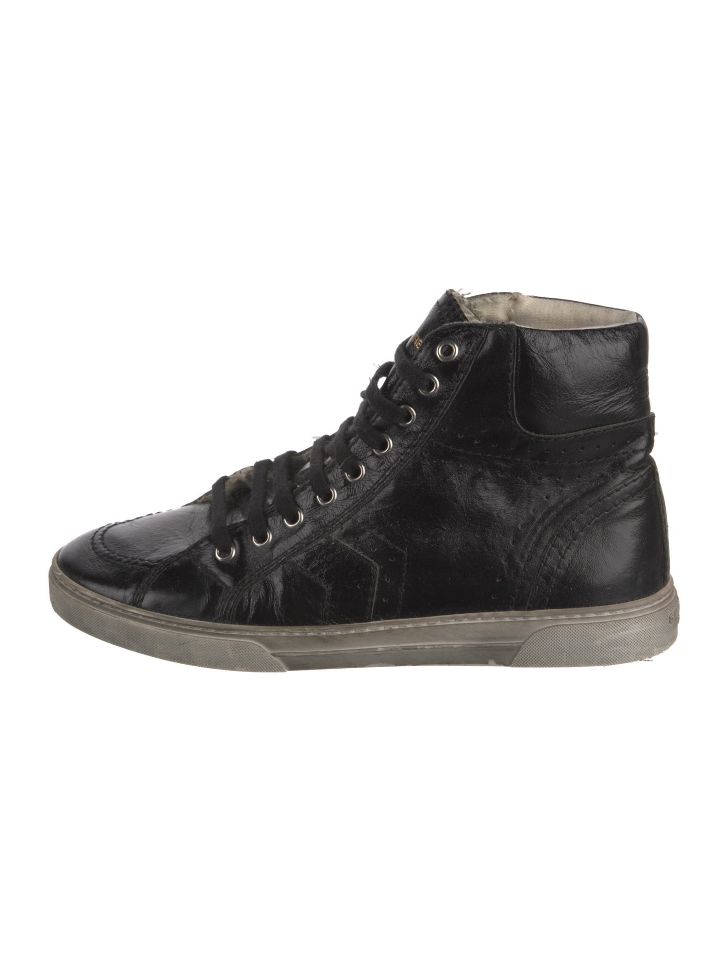 Saint Laurent Leather Distressed Accents Sneakers