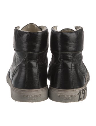 Saint Laurent Leather Distressed Accents Sneakers