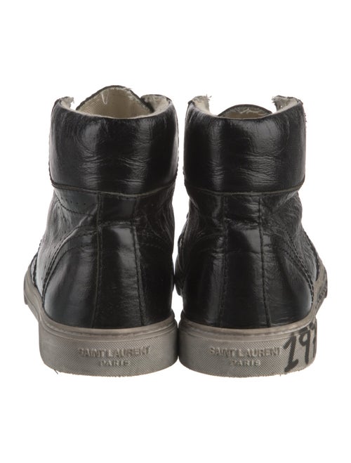 Saint Laurent Leather Distressed Accents Sneakers