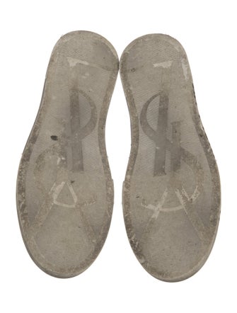 Saint Laurent Leather Distressed Accents Sneakers