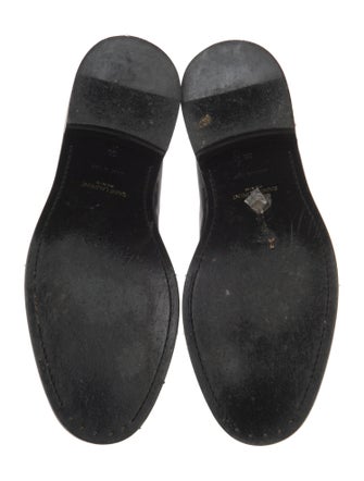 Saint Laurent Leather Floral Print Combat Boots