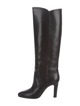 Saint Laurent Signature Logo Leather Boots