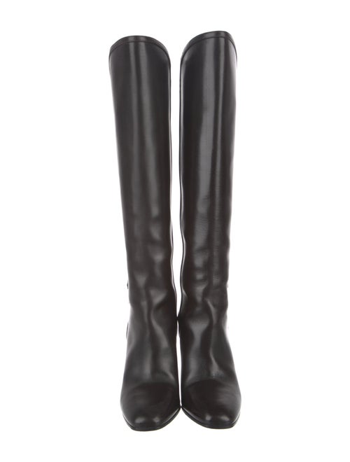 Saint Laurent Signature Logo Leather Boots