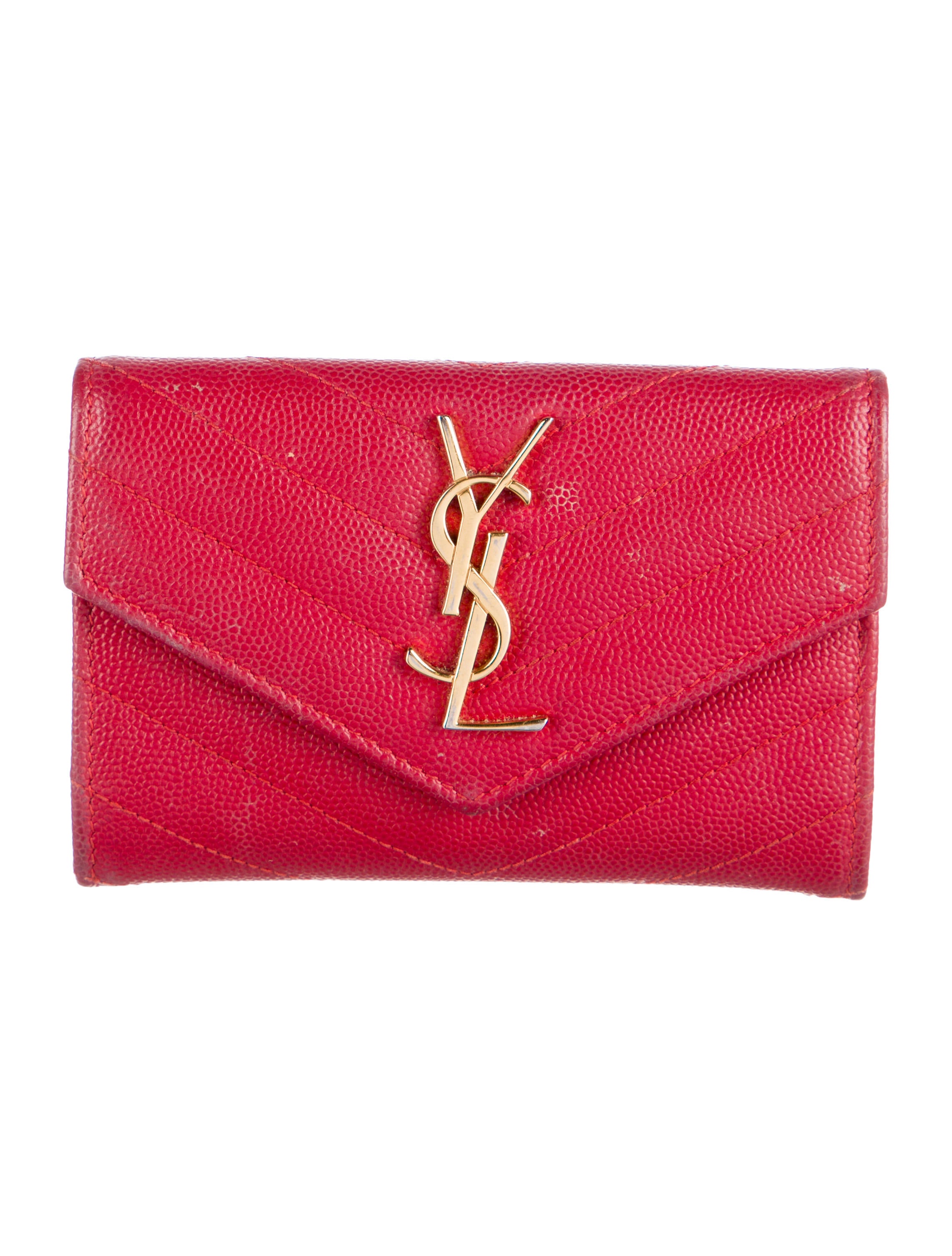 Saint Laurent Envelope Compact Chevron Compact Wallet