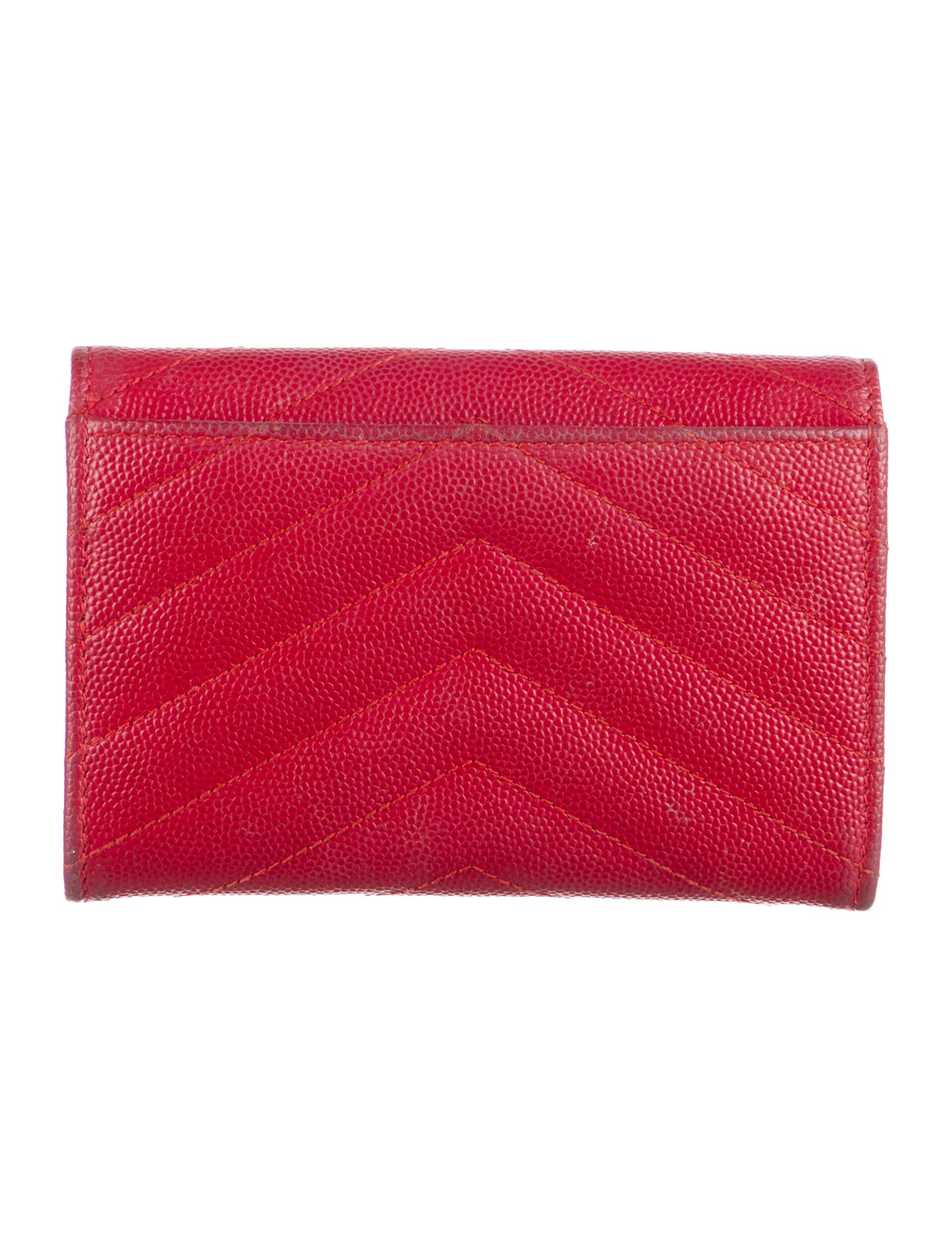 Saint Laurent Envelope Compact Chevron Compact Wallet
