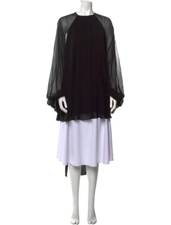 Saint Laurent Silk Crew Neck Tunic