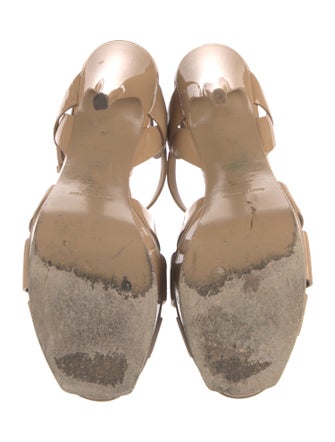 Saint Laurent Patent Leather T-Strap Sandals