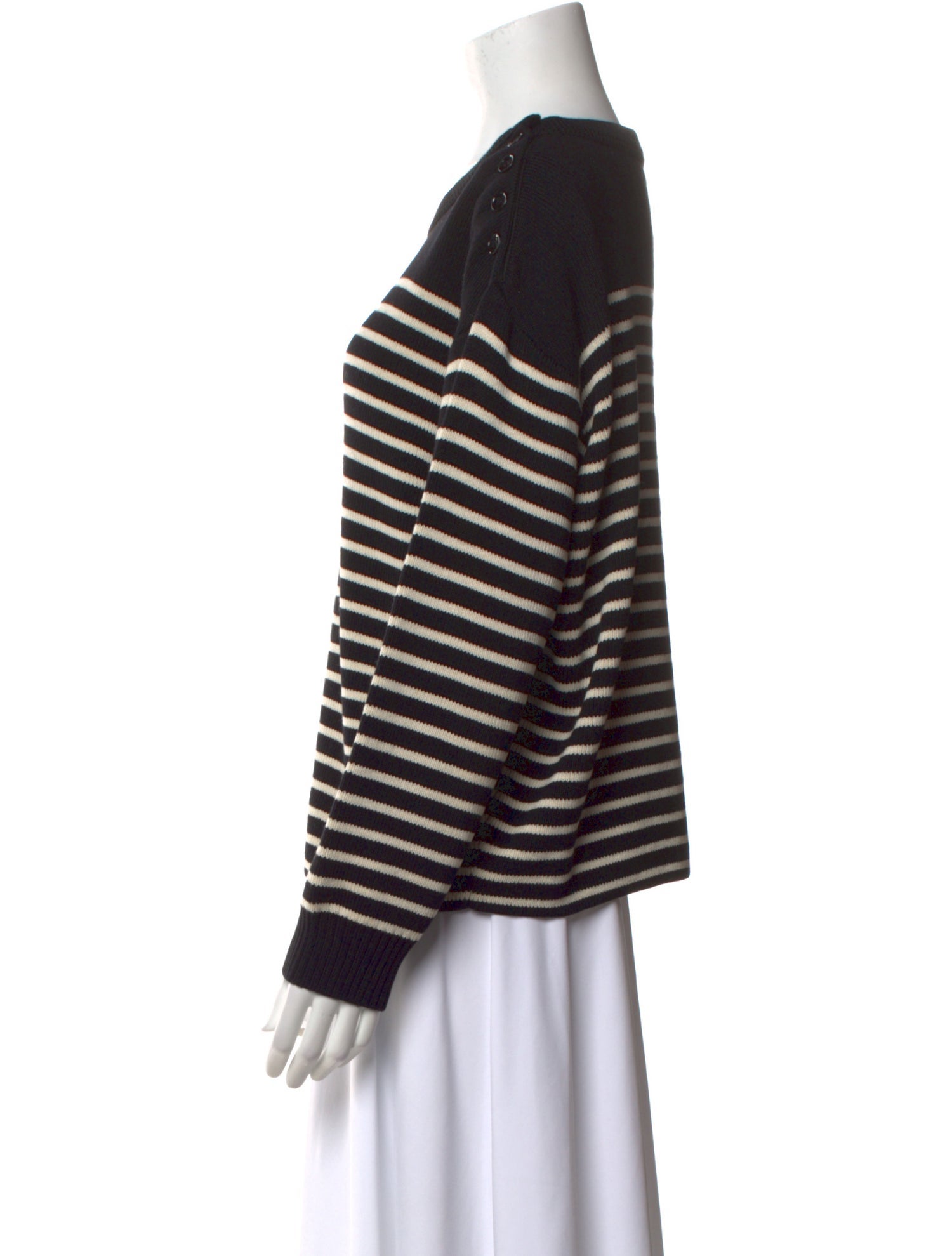 Saint Laurent Striped Scoop Neck Sweater