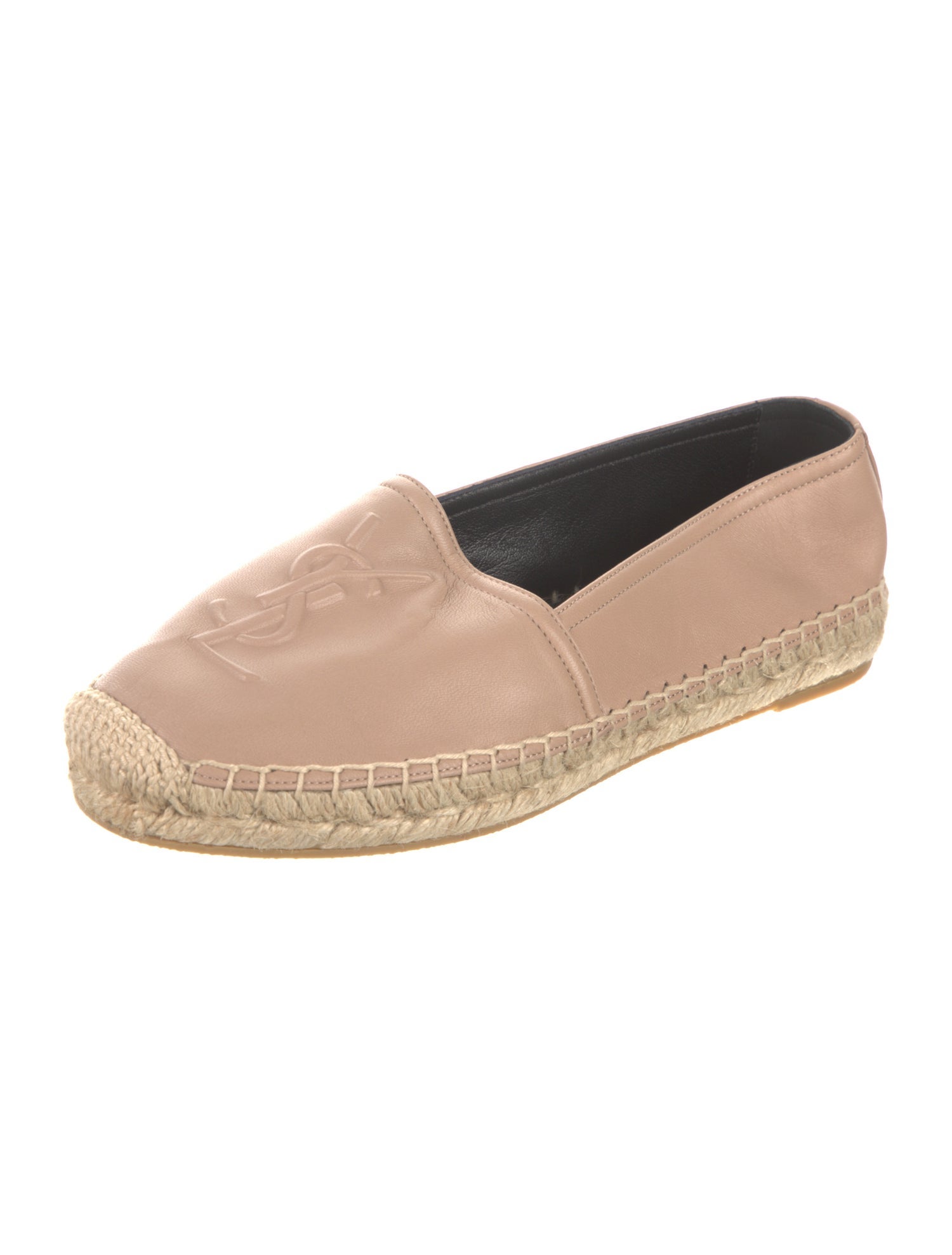 Saint Laurent Signature Logo Leather Espadrilles