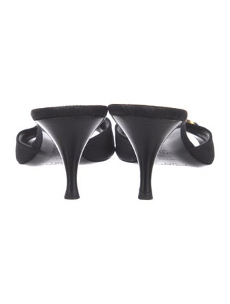 Saint Laurent Canvas Chain-Link Accents Slides