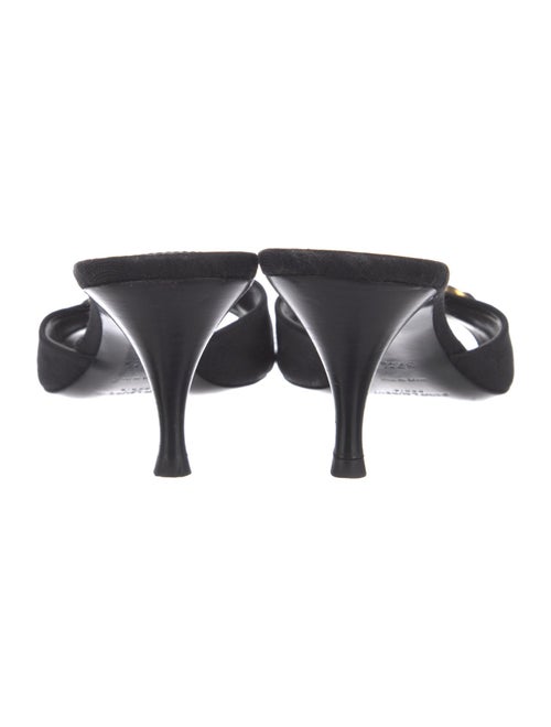 Saint Laurent Canvas Chain-Link Accents Slides