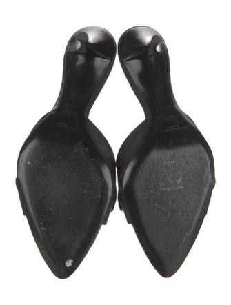 Saint Laurent Canvas Chain-Link Accents Slides