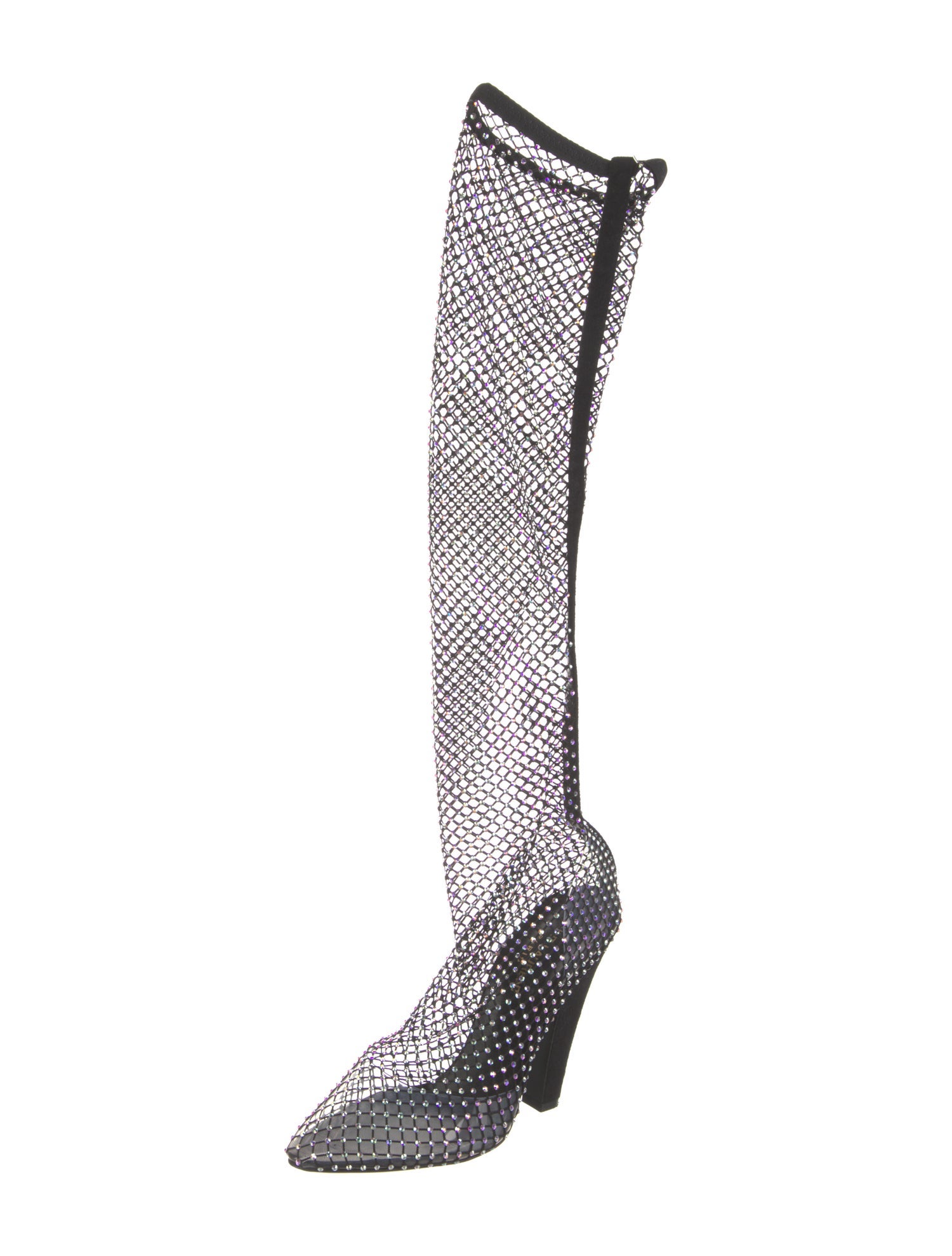 Saint Laurent Mesh Lace Pattern Sock Boots