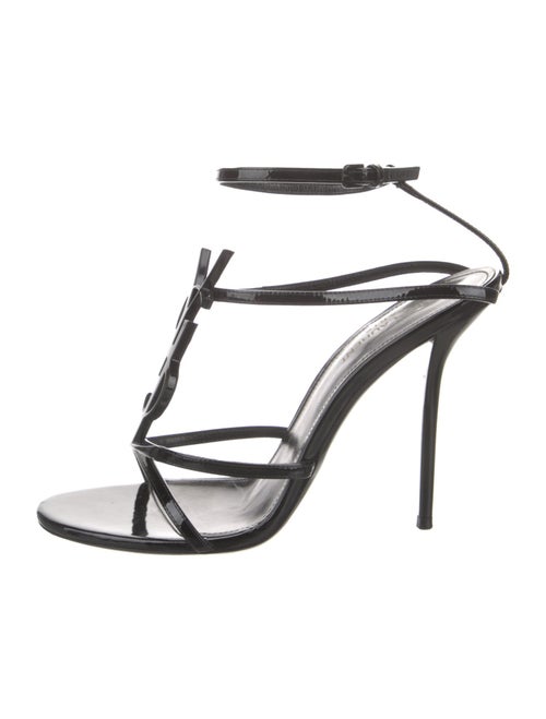 Saint Laurent Patent Leather T-Strap Sandals