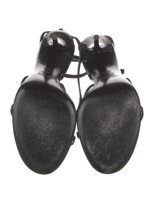 Saint Laurent Patent Leather T-Strap Sandals