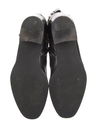 Saint Laurent Leather Chain-Link Accents Moto Boots