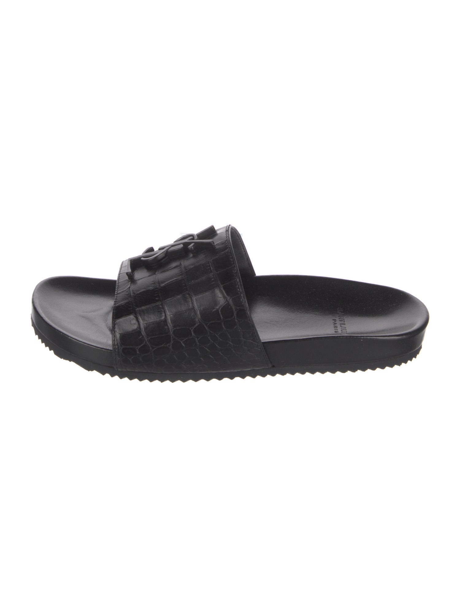 Saint Laurent Crocodile Slides