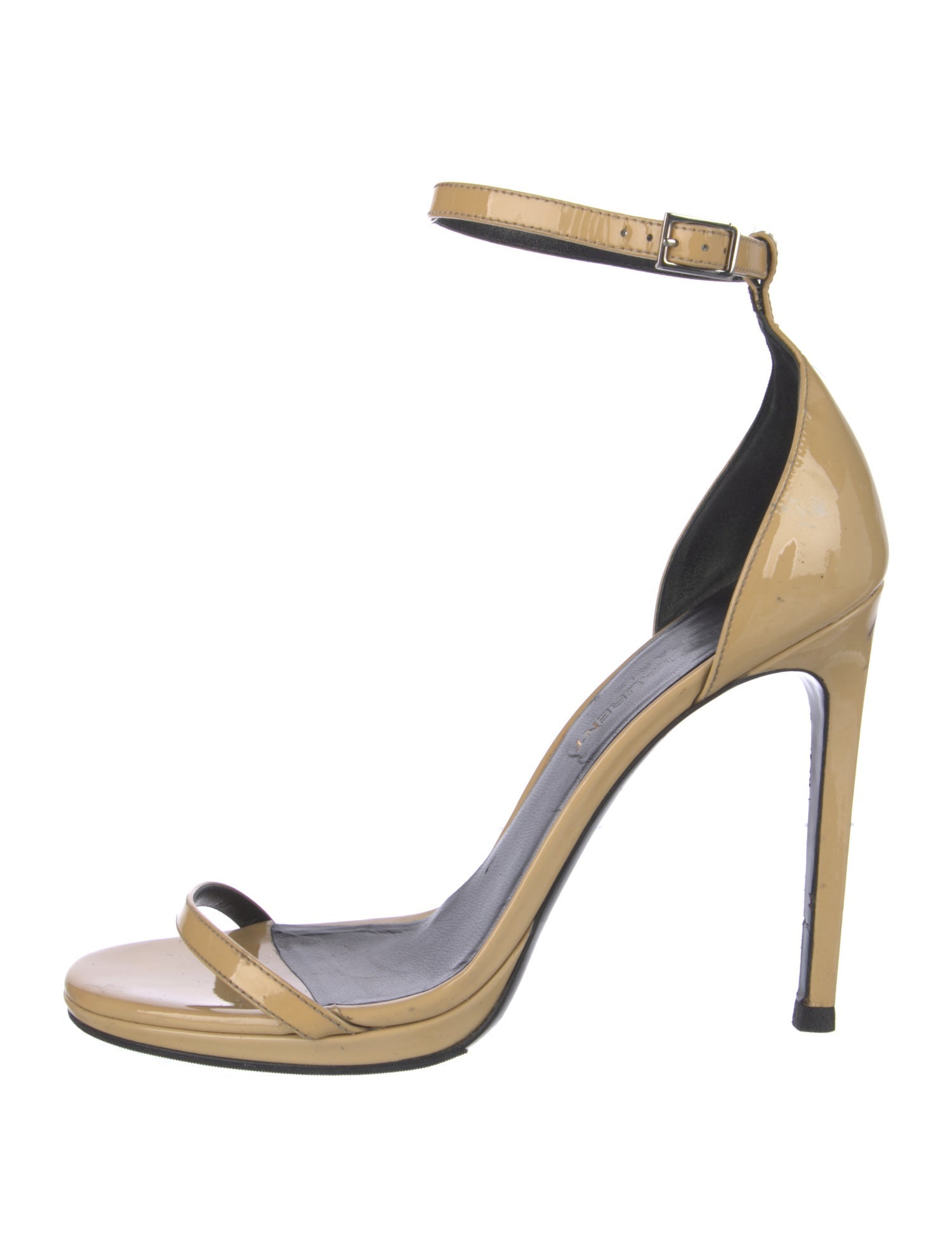 Saint Laurent Patent Leather Leather Trim Embellishment Sandals