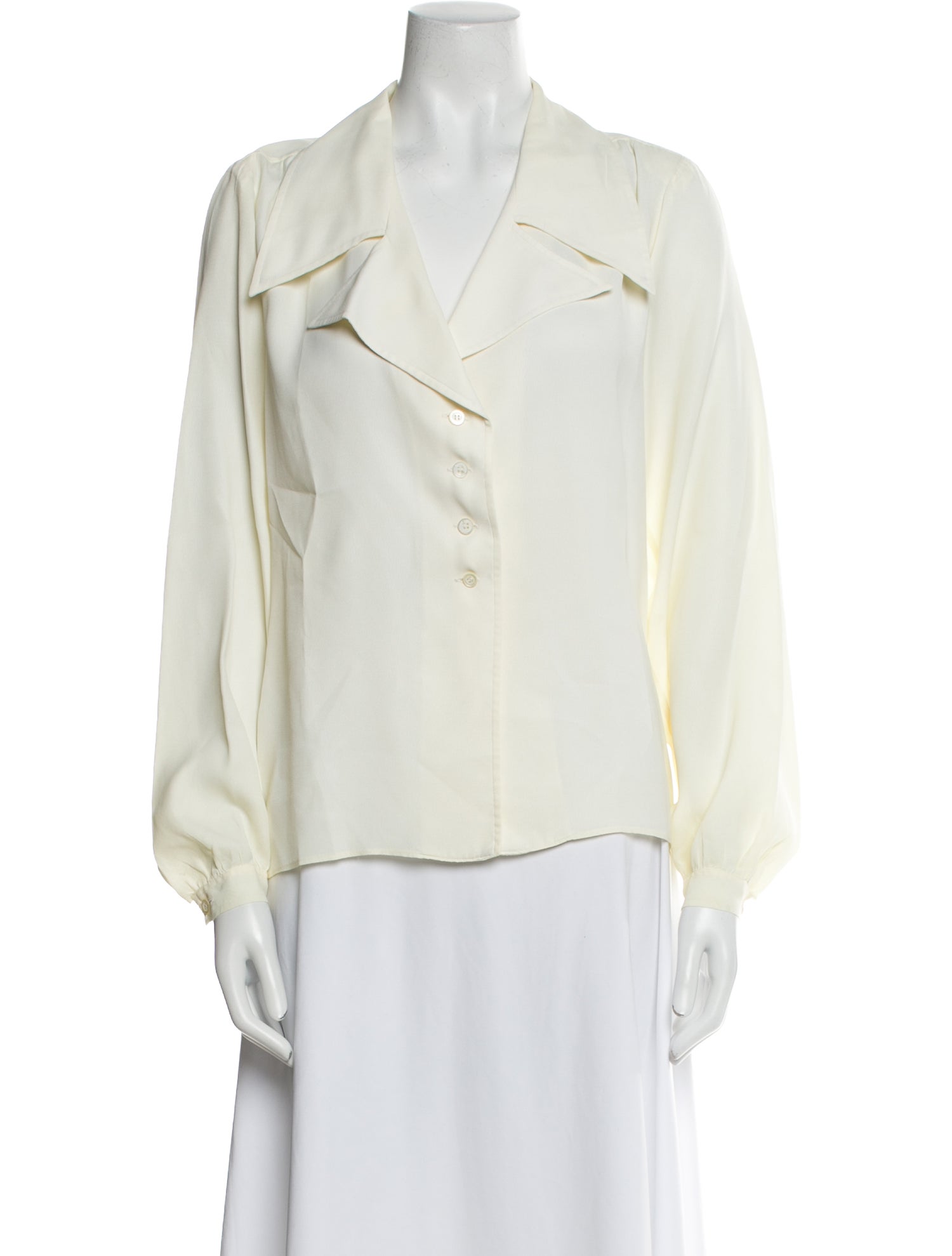 Yves Saint Laurent Rive Gauche Vintage 1970's Button-Up Top