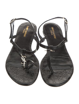 Saint Laurent Leather T-Strap Sandals