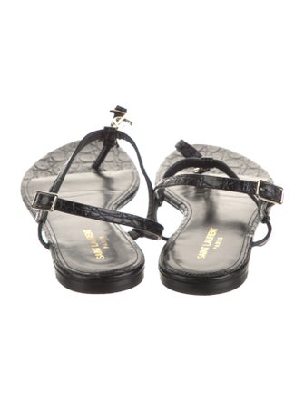 Saint Laurent Leather T-Strap Sandals