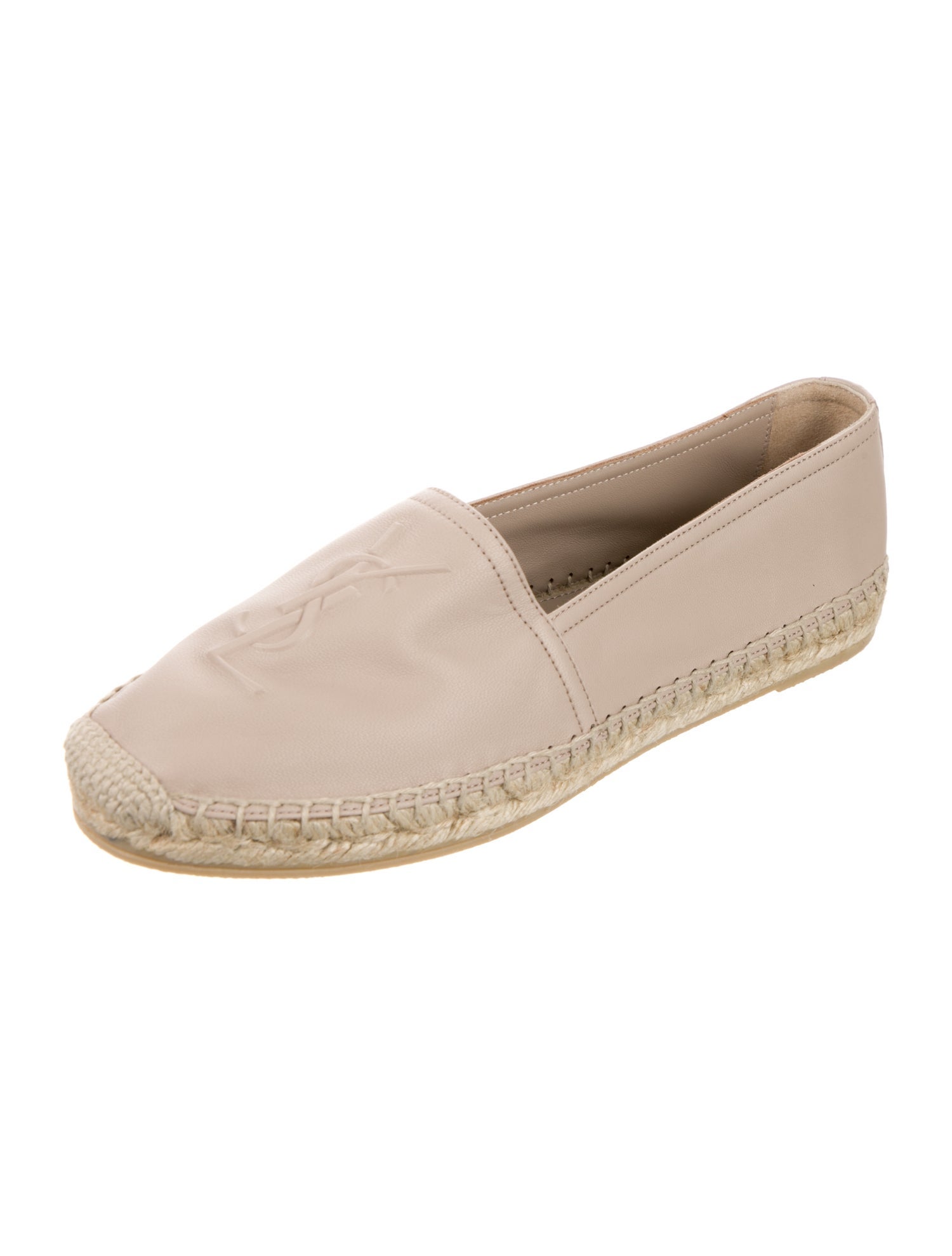 Saint Laurent Signature Logo Leather Espadrilles