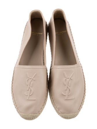 Saint Laurent Signature Logo Leather Espadrilles