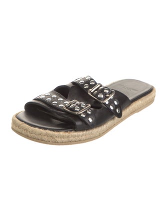 Saint Laurent Leather Studded Accents Espadrilles