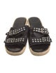 Saint Laurent Leather Studded Accents Espadrilles