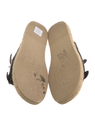 Saint Laurent Leather Studded Accents Espadrilles