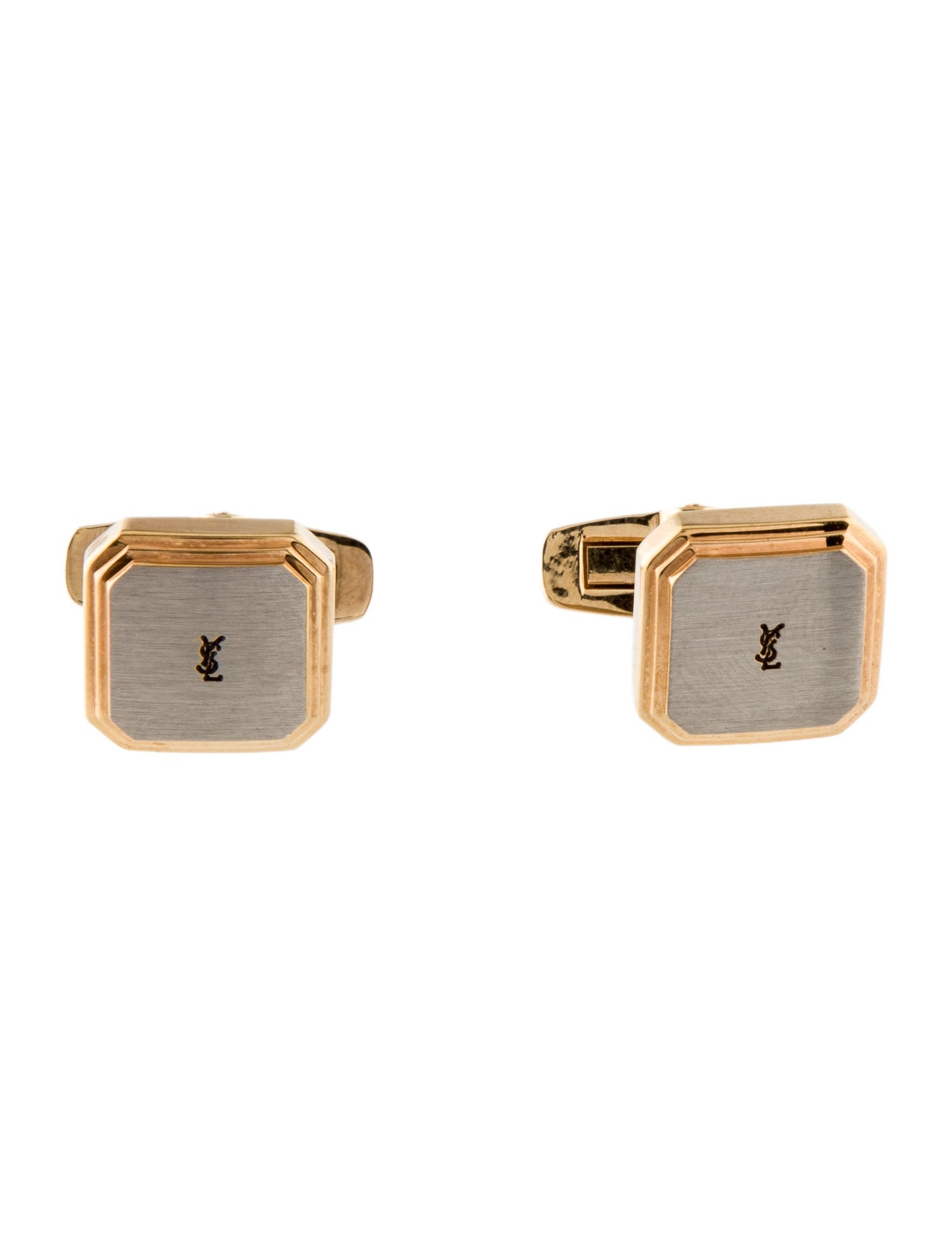 Saint Laurent Vintage Two-Tone Cufflinks