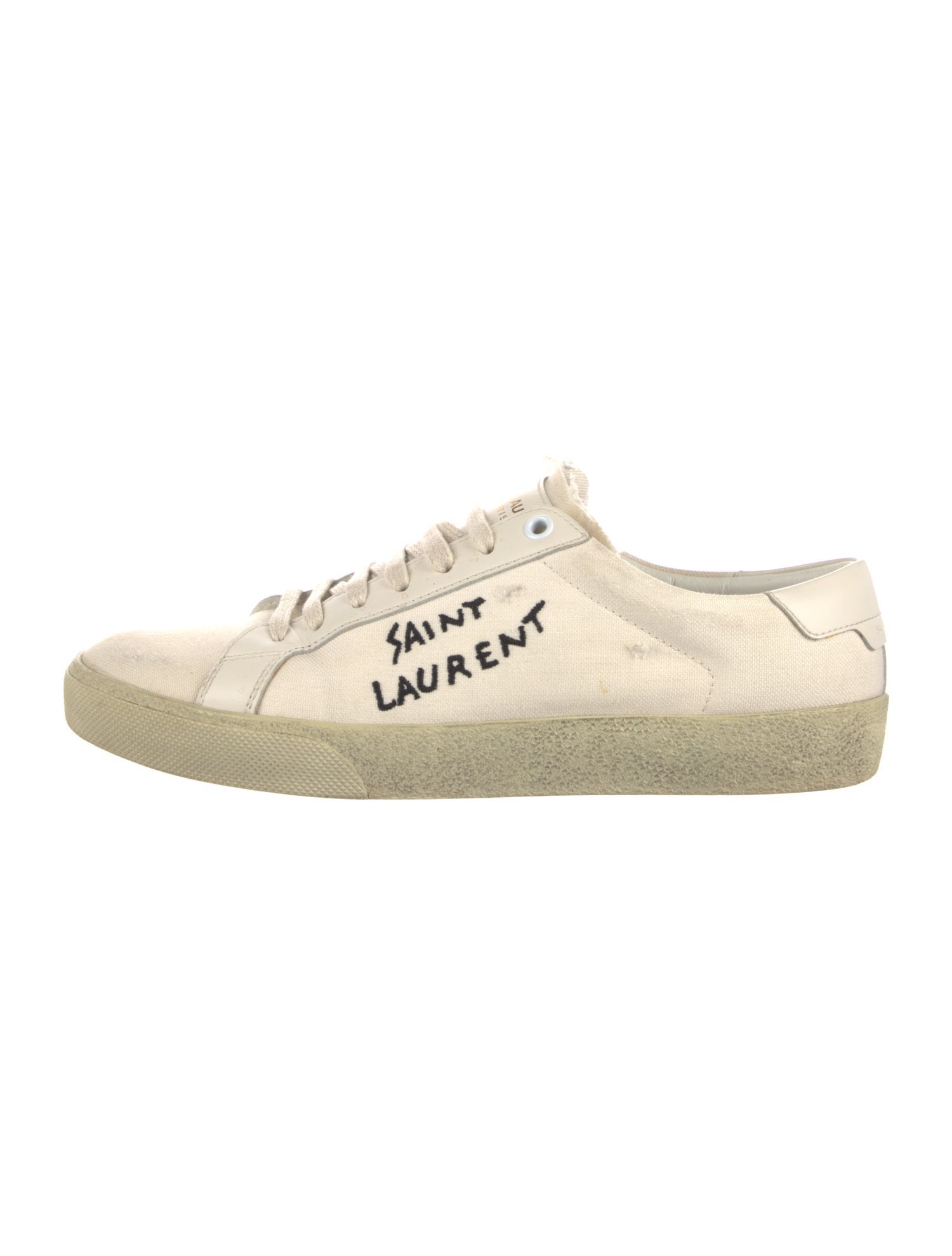 Saint Laurent Canvas Distressed Accents Sneakers