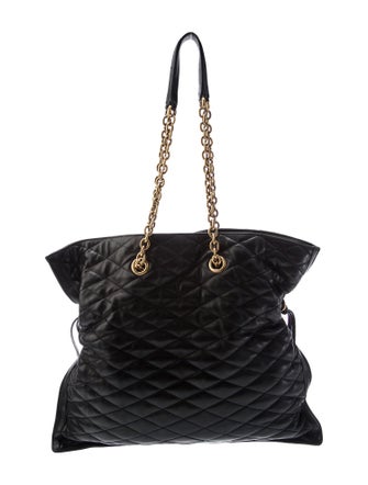 Saint Laurent Quilted Pochon Drawstring Totebag