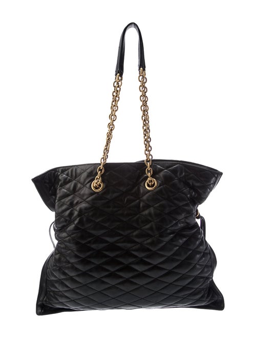 Saint Laurent Quilted Pochon Drawstring Totebag