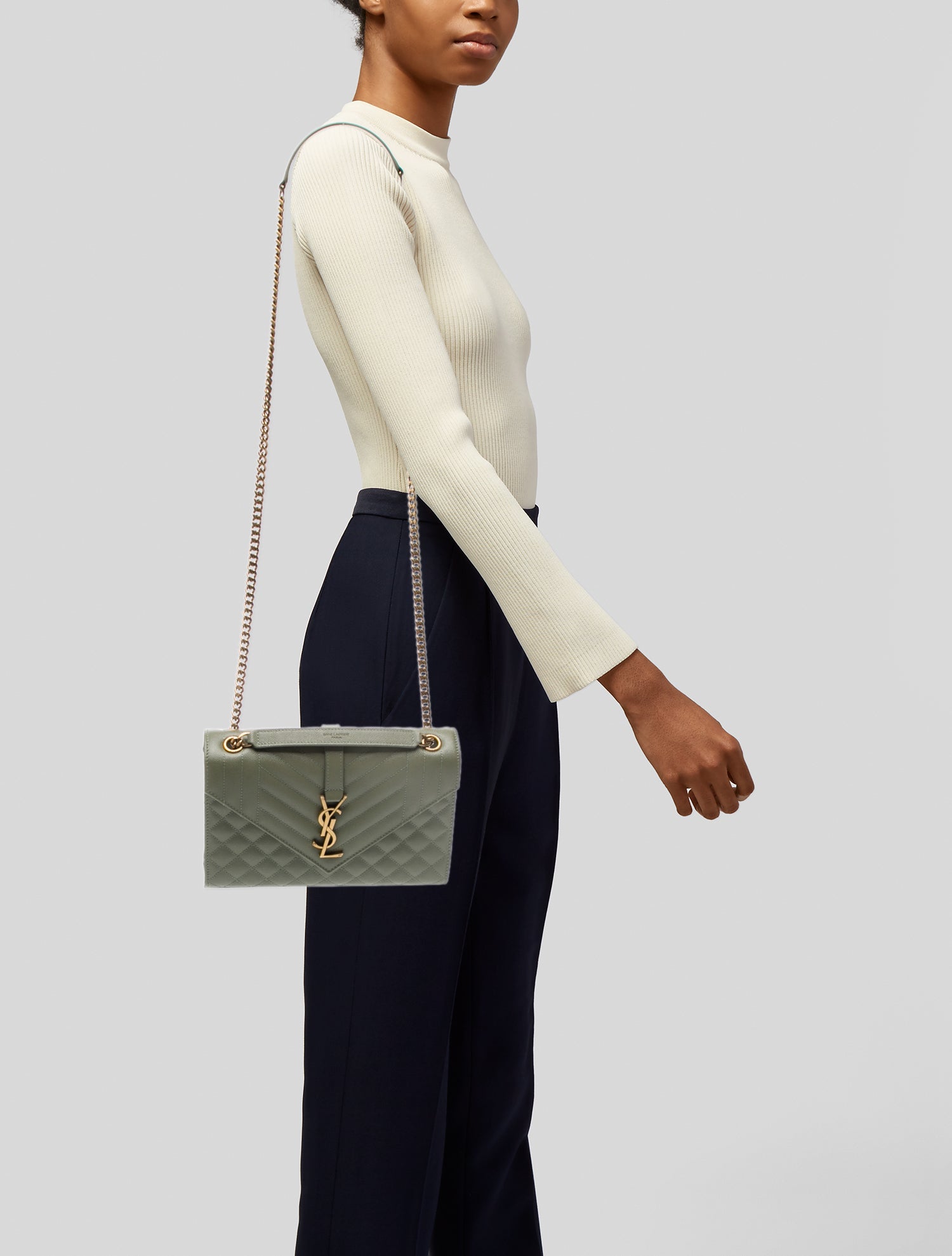 Saint Laurent Leather Envelope Medium w/ Tags