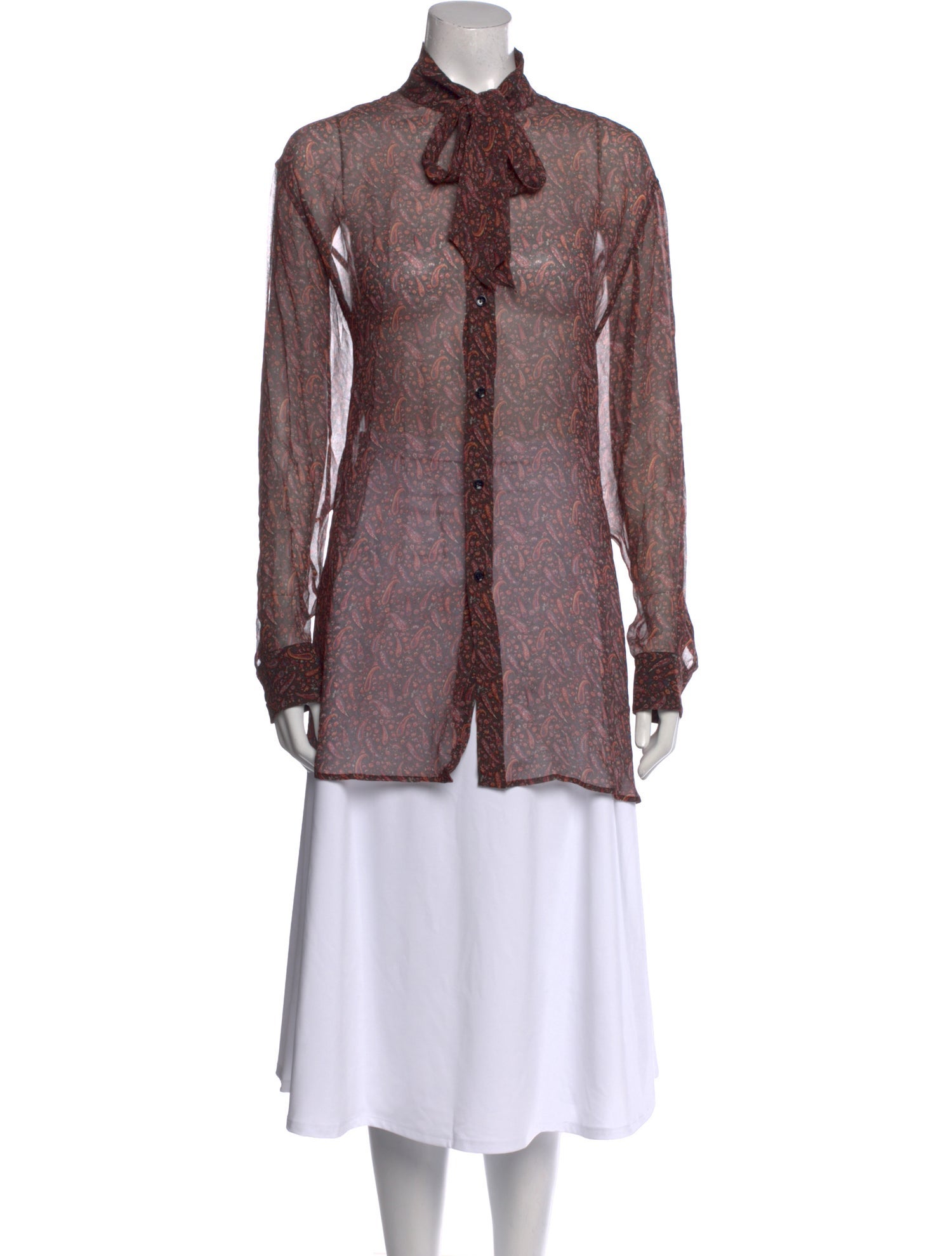 Saint Laurent Silk Paisley Print Tunic