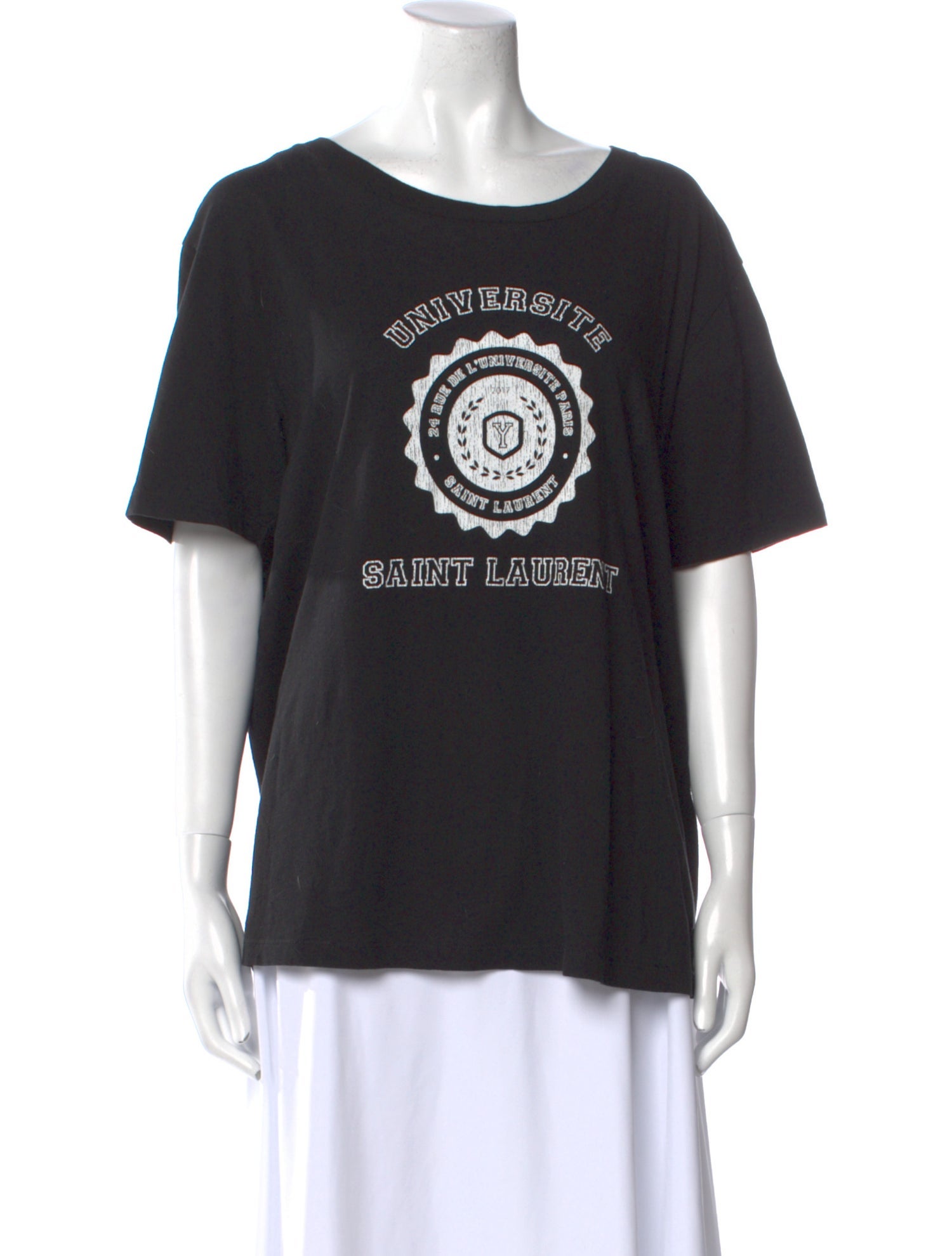 Saint Laurent Graphic Print Scoop Neck T-Shirt