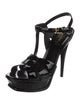 Saint Laurent Patent Leather T-Strap Sandals