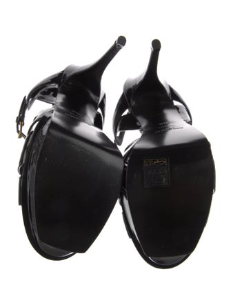 Saint Laurent Patent Leather T-Strap Sandals