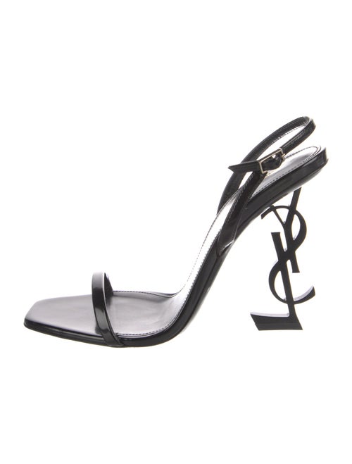 Saint Laurent Patent Leather Slingback Sandals