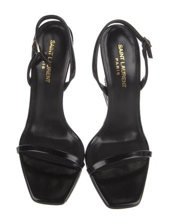 Saint Laurent Patent Leather Slingback Sandals