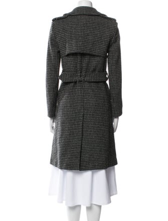Saint Laurent Wool Houndstooth Print Peacoat
