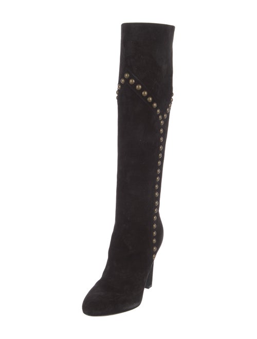 Saint Laurent Suede Studded Accents Boots