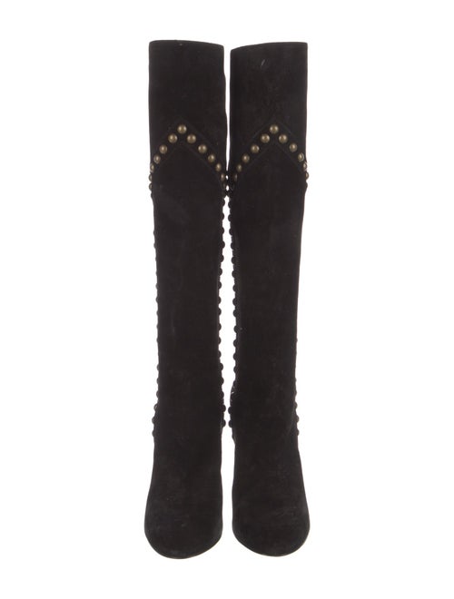 Saint Laurent Suede Studded Accents Boots