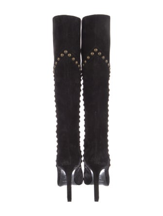Saint Laurent Suede Studded Accents Boots